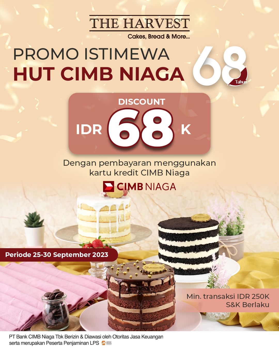 Promo THE HARVEST HUT CIMB NIAGA 68 – DISKON 68K Plus CASHBACK 68%